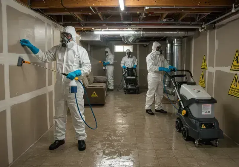 Basement Moisture Removal and Structural Drying process in Lakeview, GA